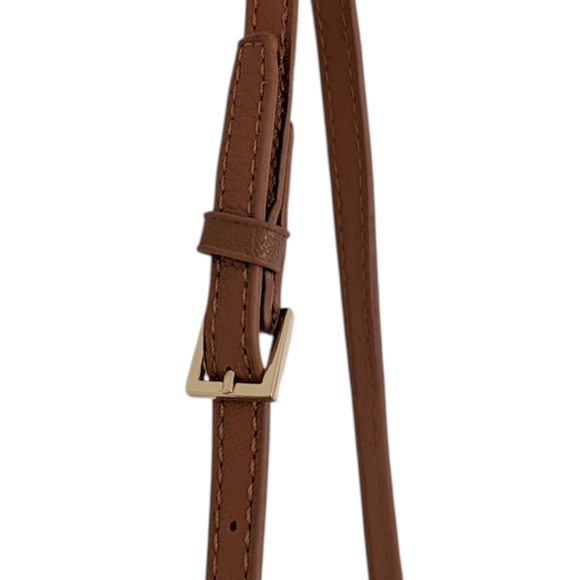 Sergio Ferreti Bag Womens Y2K Elevated Basic Tan Leather Gold Zipper Crossbody - Picture 10 of 15